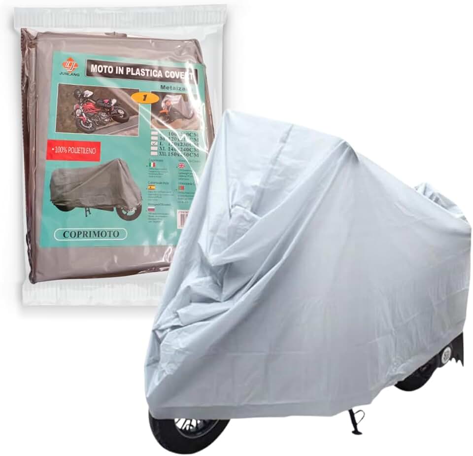 Capa de Moto Impermeável 100% Polietileno Tamanho Grande 2,30m x 1,20m | Proteção UV, Chuva e Poeira | Cobre Moto Universal
