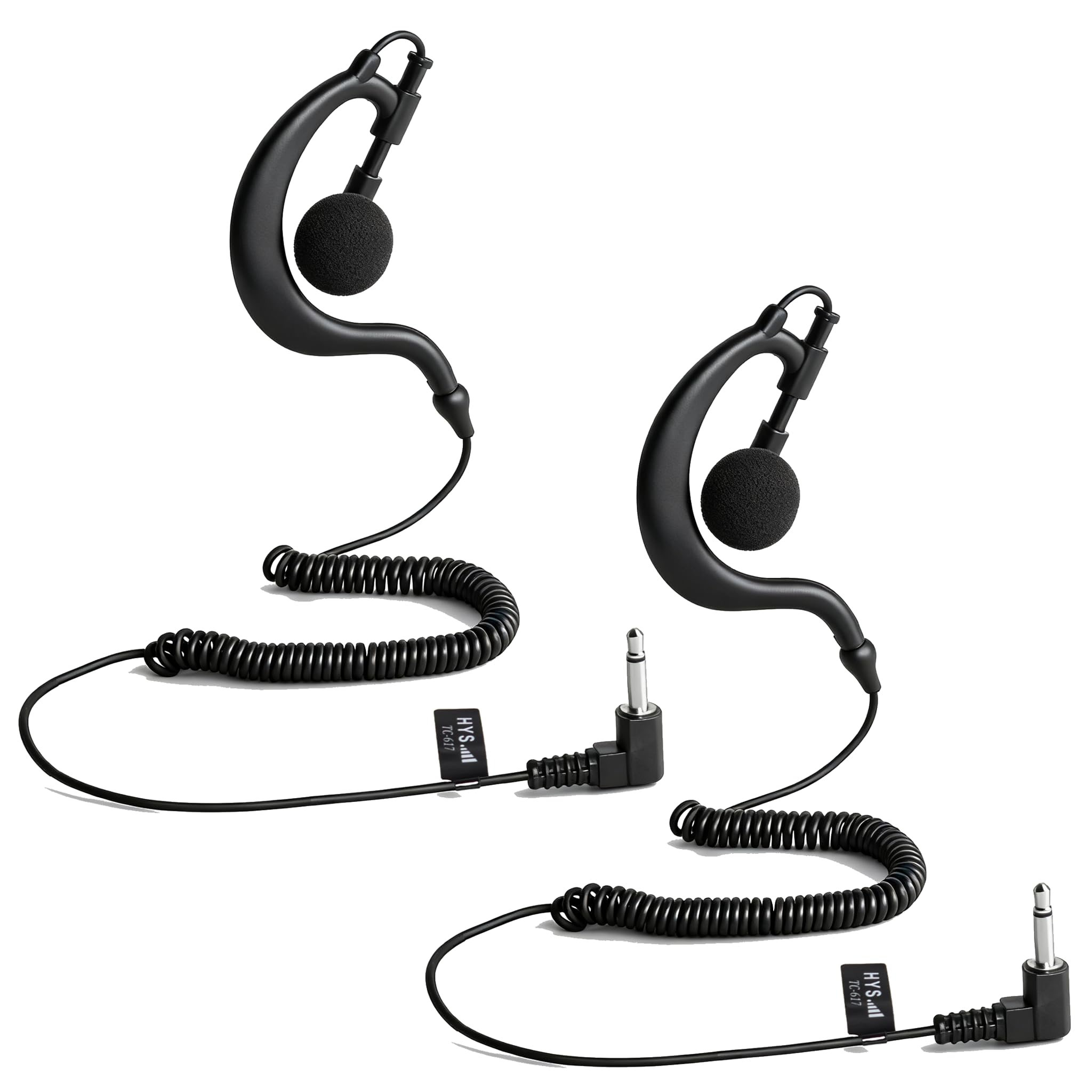 HYS G Forme Oreillette Écouteurs 3,5 mm Écouter Seulement Casque Casque de Sécurité pour Radio Bidirectionnelle Motorola Icom Récepteur (2 PCS.)