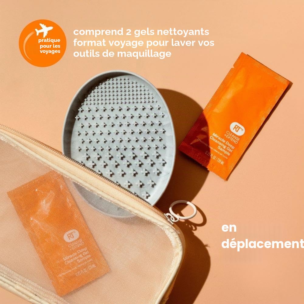Real Techniques Palette de Nettoyage avec Pinceau Gel Nettoyant pour Pinceaux de Maquillage 8 Unité