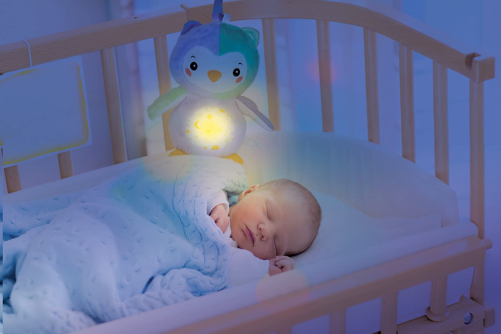 Clementoni - 17268 - Night Owl Light Up Plush for babies ages 0 months plus, Multicolor, Small - Image 3