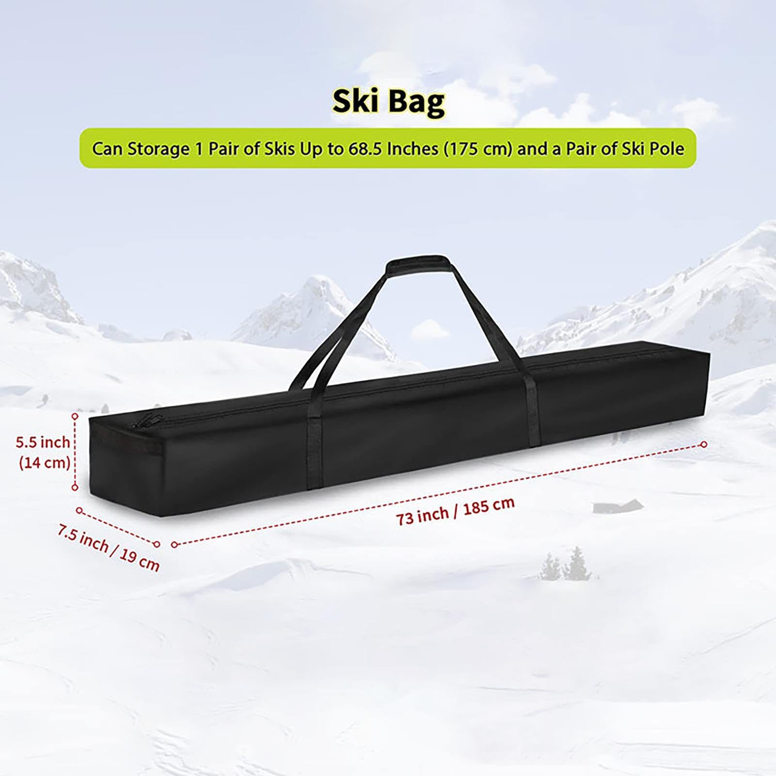 Sac De Ski Réglable Imperméable Avec Poignées - Housse Snowboard Et Équipement