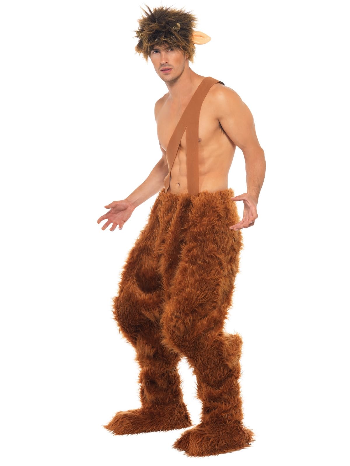 Smiffys Disfraz de fauno, pantalones, cubrezapatos y peluca Halloween, Carnaval