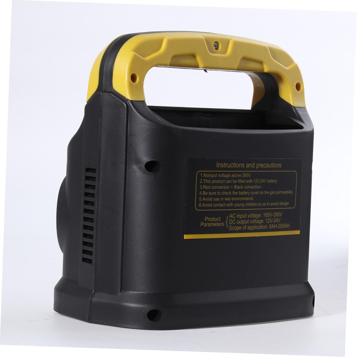LABRIMP Caricabatteria Intelligente 12v 24v per Batteria Veicoli a Due Ruote e Auto, Design Portatile con Display Lcd, di Uscita 15a, Compatibile con Capacità 6-200ah