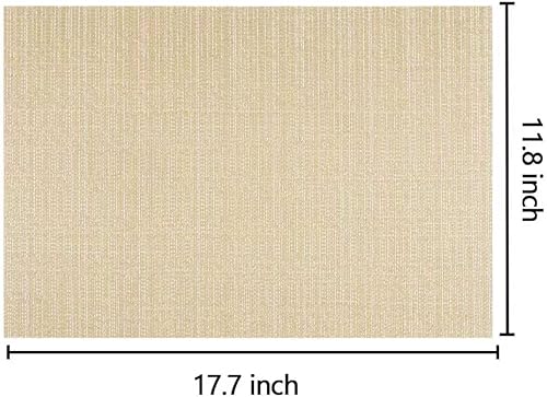 Miniatura 29 de AHHFSMEI Juego de 6 manteles individuales para mesa de comedor, manteles individuales de vinilo tejido de plástico, antideslizantes, aislamiento