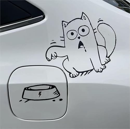 Miniatura 6 de Calcomanía para tanque de gasolina para automóvil, gato hambriento, divertida calcomanía para automóvil, vehículos, camiones, camionetas, pared,