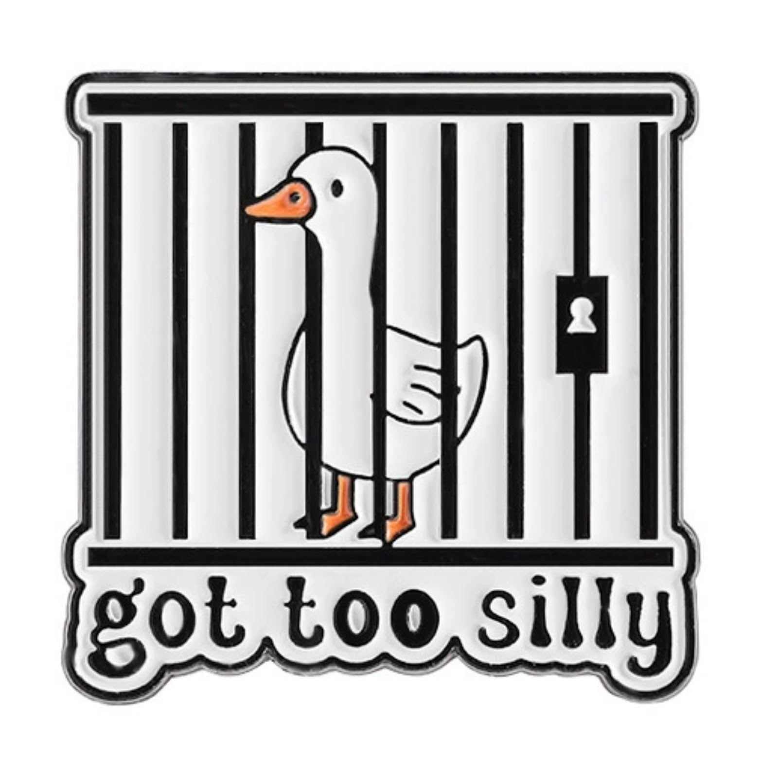Funny Enamel Pins, Fun Pins for Backpacks, Clothes, Bags, Lanyards, Hats & Jackets. Humorous Novelty Lapel Brooch Pin for Women, Men, Teens, Girls & Boys. Got Too Silly