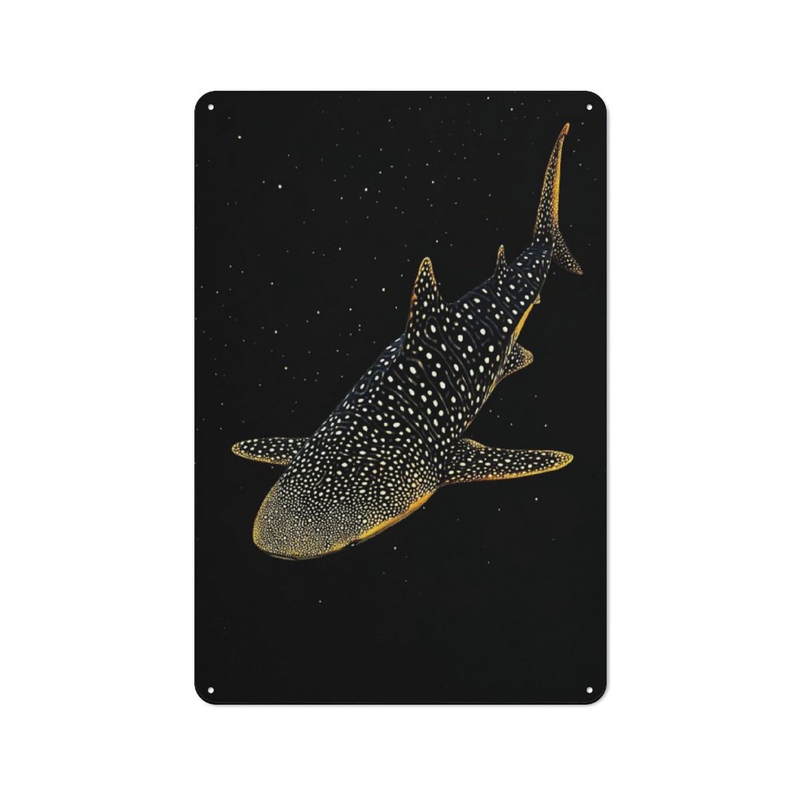 Whale Shark in The Deep Rustic Metal Wall Decor 30x20cm, Metal Wall Sign for Pub, Home Bar, Shed Or Man Cave