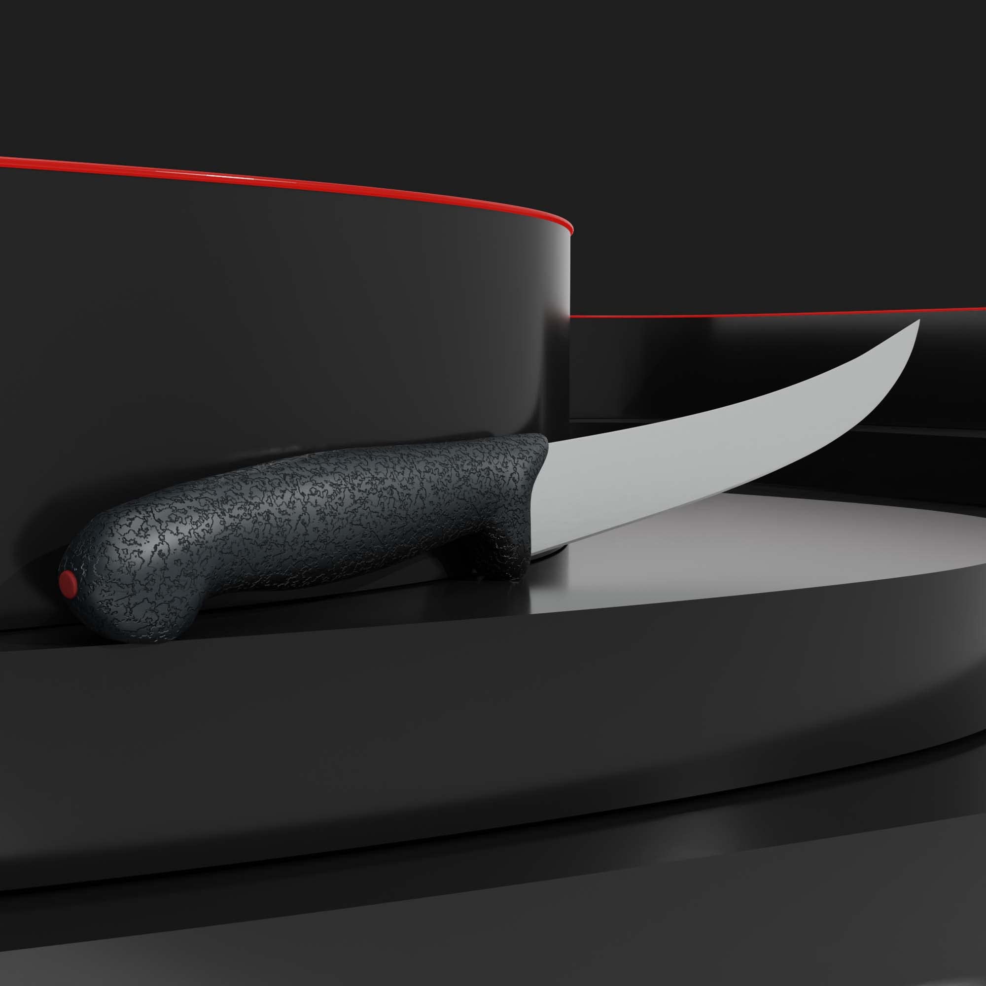 Giesser depuis 1776 - fabriqué en Allemagne - Couteau à fileter antidérapant PrimeLine, lame 25 cm, noir, couteau à fileter tranchant lavable en lave-vaisselle, inoxydable
