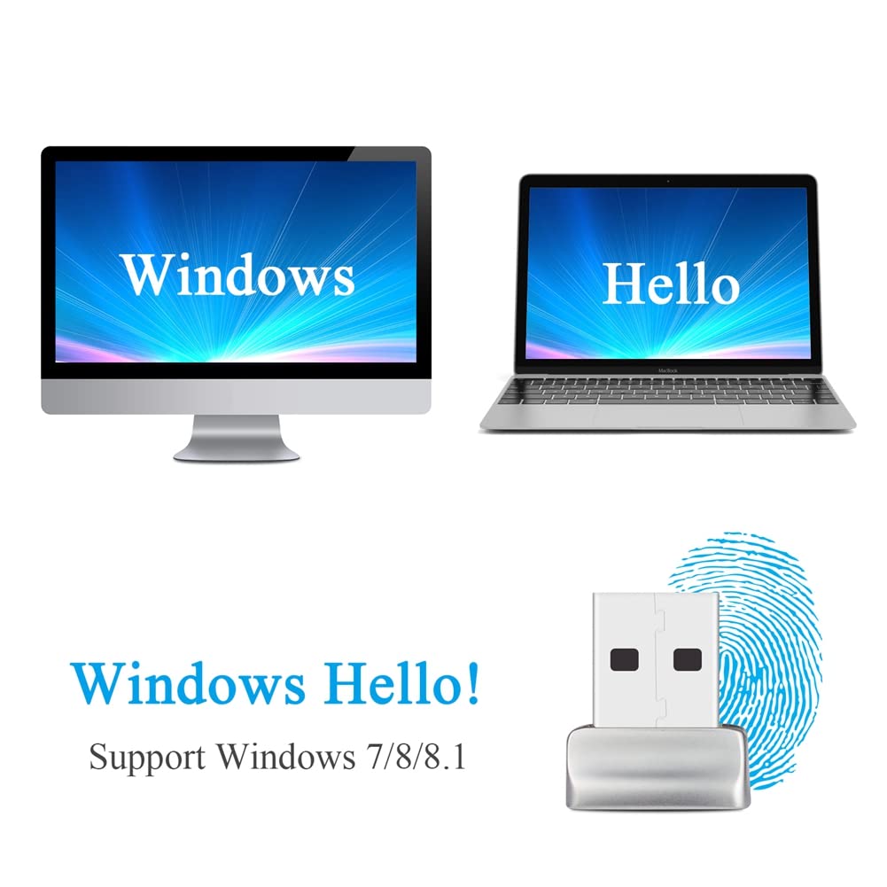 Módulo de lector de dactilares USB de 2 piezas de repuesto accesorios para Windows10,11 escáner biométrico candado PC huella digital