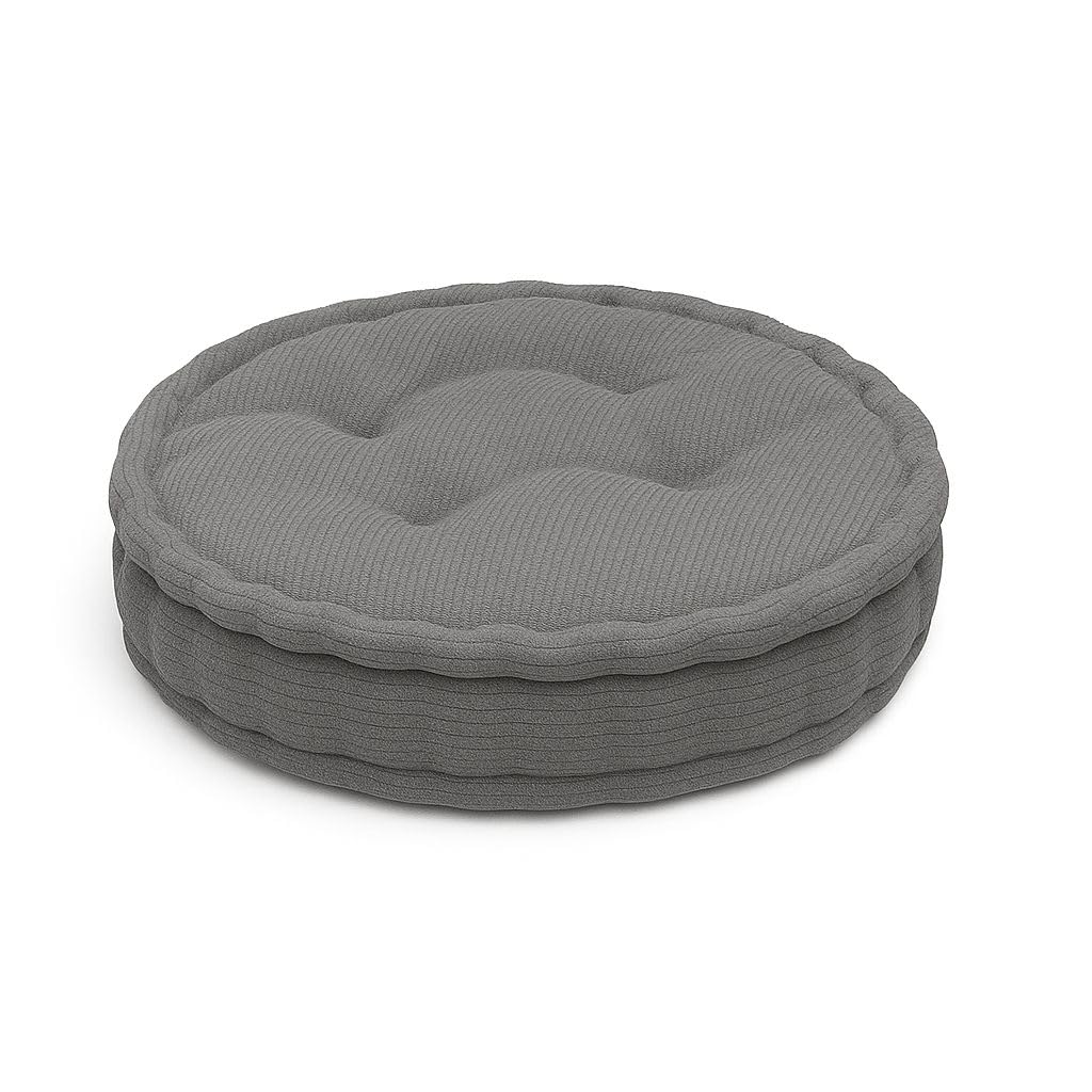 Soodie&Zuzu's Pack of 1 Booster Cushion Round Seat Pad 45x10cm, Thick 10cm Dining Chair & Armchair Cushion for Home, Office, Garden - Pain Relief Seat Pad for Elderly, Soft Polyester Cover (Grey)