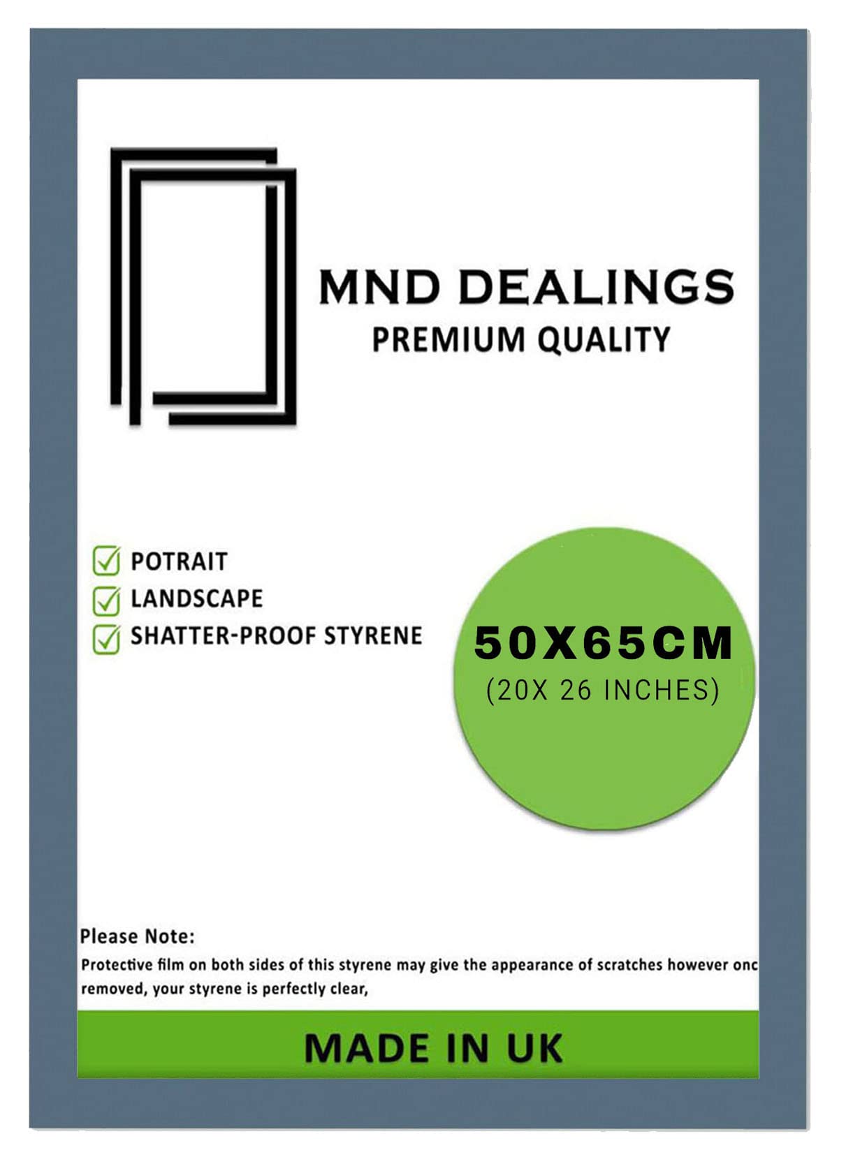MND Dealings New Lifestyle Dark Grey 50x65cm Poster Frame - MDF Wood and Polished Perspex-Handcrafted for Gallery Family PhotoPortrait Anniversary/Birthday/Wedding/Gifting (Dark Grey) โ image 1