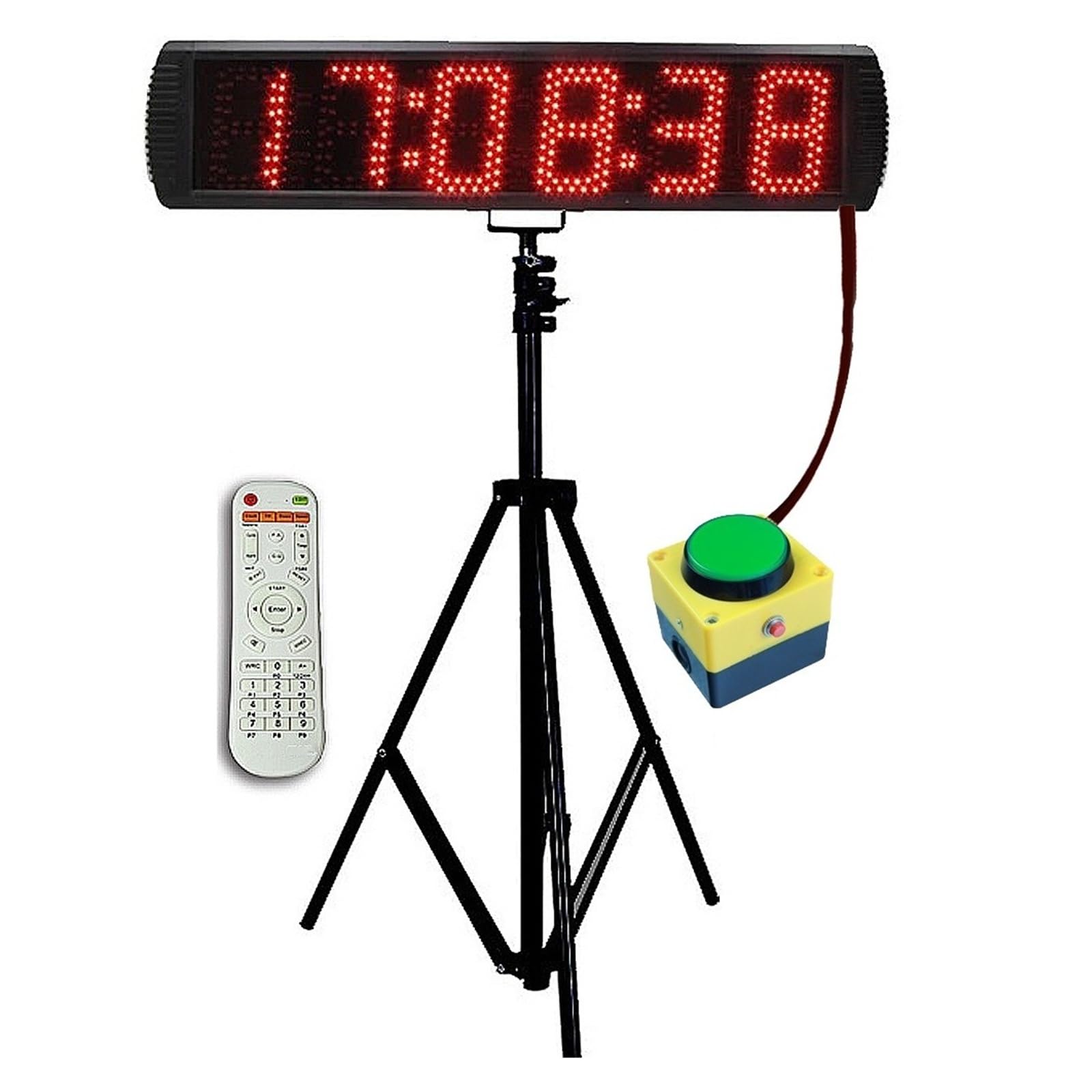 Chronomètre électronique de sport avec compte à rebours, minuteur numérique, horloge de course, trépied, 12,7 cm, 6 chiffres Modes multiples(Suit B)
