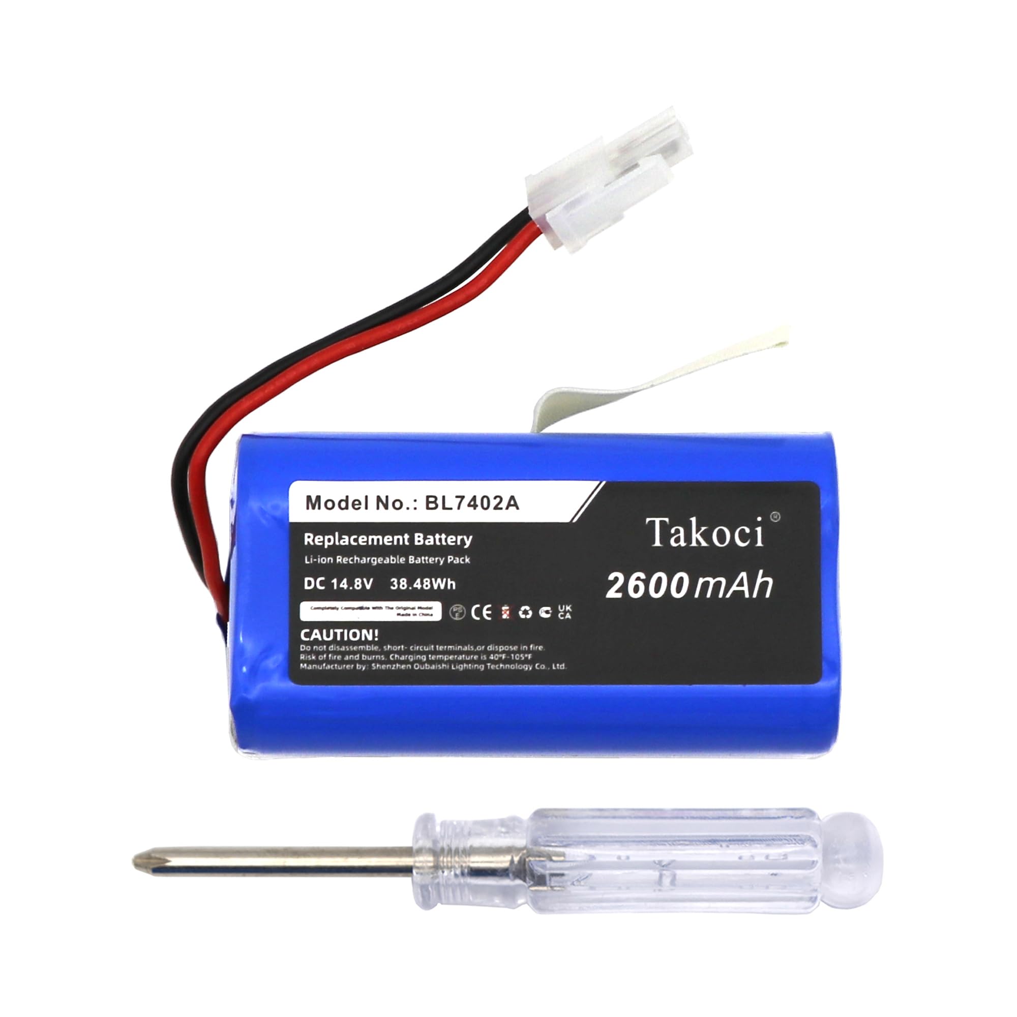 Batteria Vhbw Li-Ion 2600mAh 14.8V Per Ecovacs Deebot M82 (sostitutiva BL7402A)