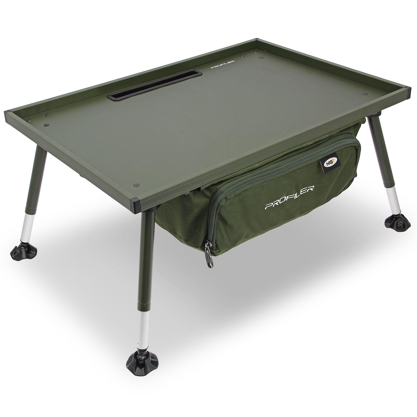 Camping Bivvy Table Heavy Duty Adjustable Foldable with Storage Bag Rear Grommet Outdoor Cooking Travel Friendly Hiking Carp Fishing 58x40cm