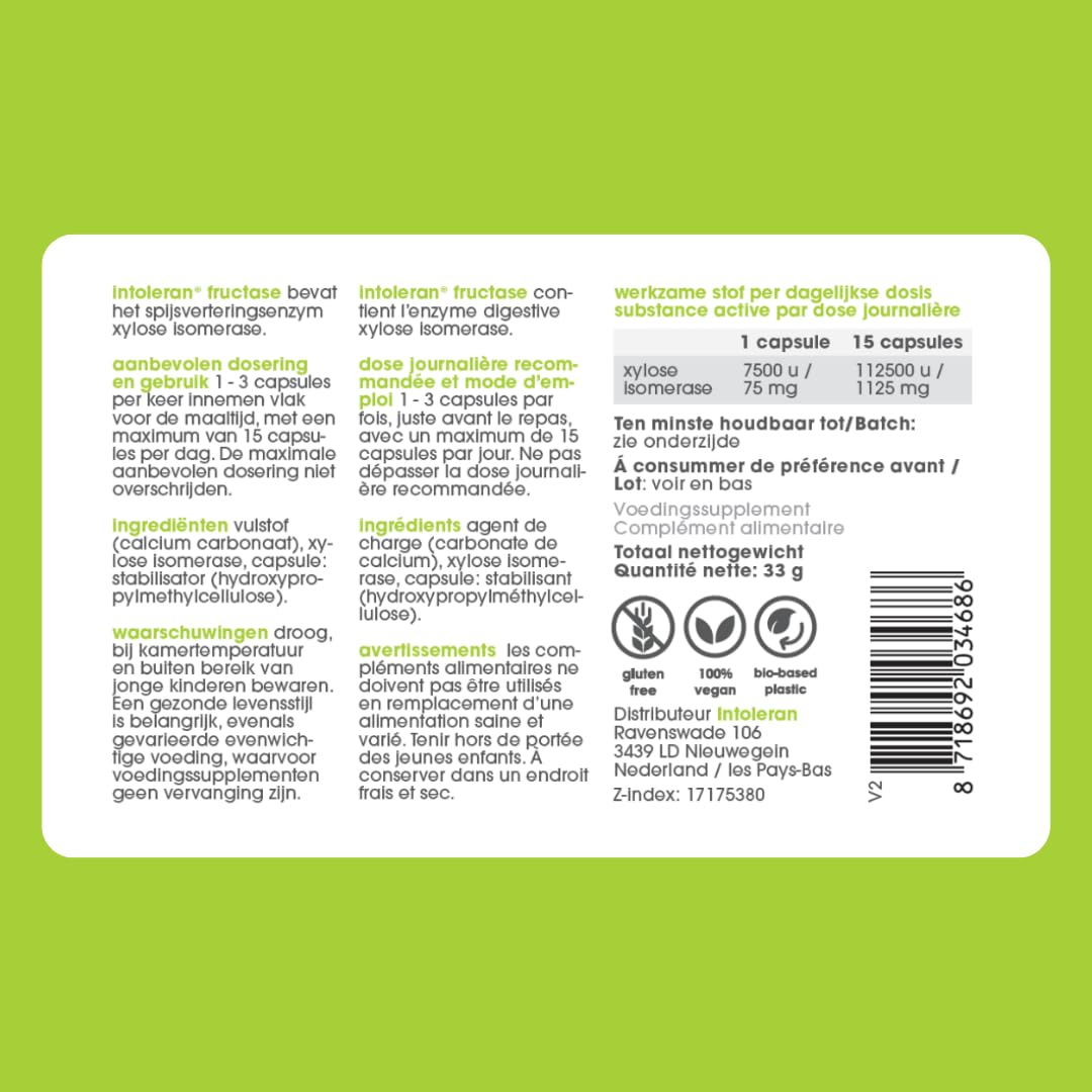 Intoleran Fructase Enzymes digestives - 108 gélules