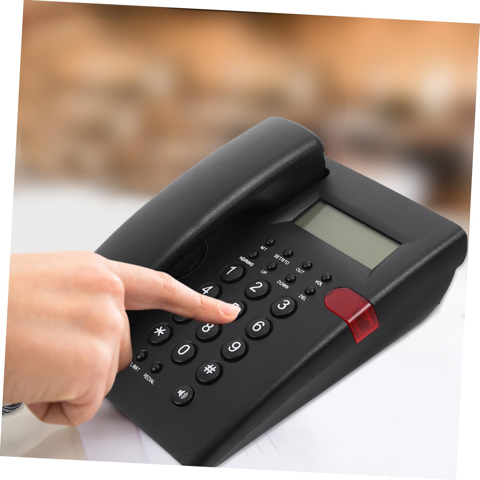 HOMSFOU Telefono Fisso Tasti Grandi per Casa Ufficio Telefoni Fissi Filo Anziani Adolescenti