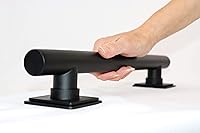 Vista 9 de Coronado Designer - Barra de apoyo recta para ducha de baño de 12 pulgadas con bridas cuadradas decorativas, color negro mate