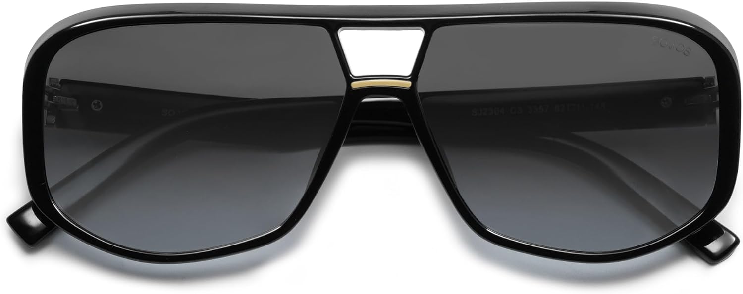 SOJOS Oversized Aviator Sunglasses Womens Trendy 70s Retro Polarized Trendy Womens UV 400 Shades SJ2304