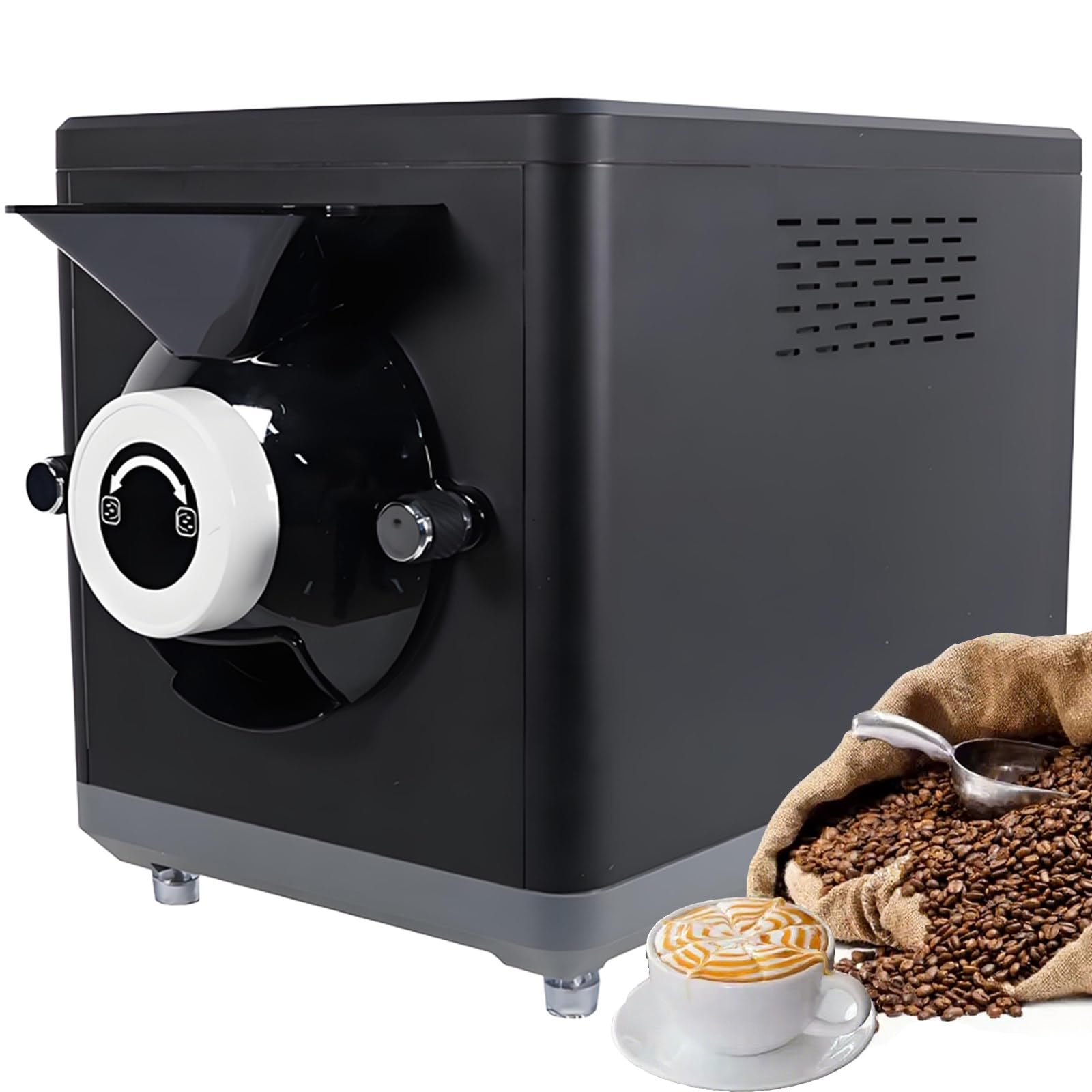 Automatyczna Maszyna Do Palenia Kawy Ziarnistej O PojemnośCi 1000 G – WyśWietlacz Cyfrowy, Regulacja W Zakresie 100–250°C, Do Kawiarni, Restauracji, Biura Domowego Black