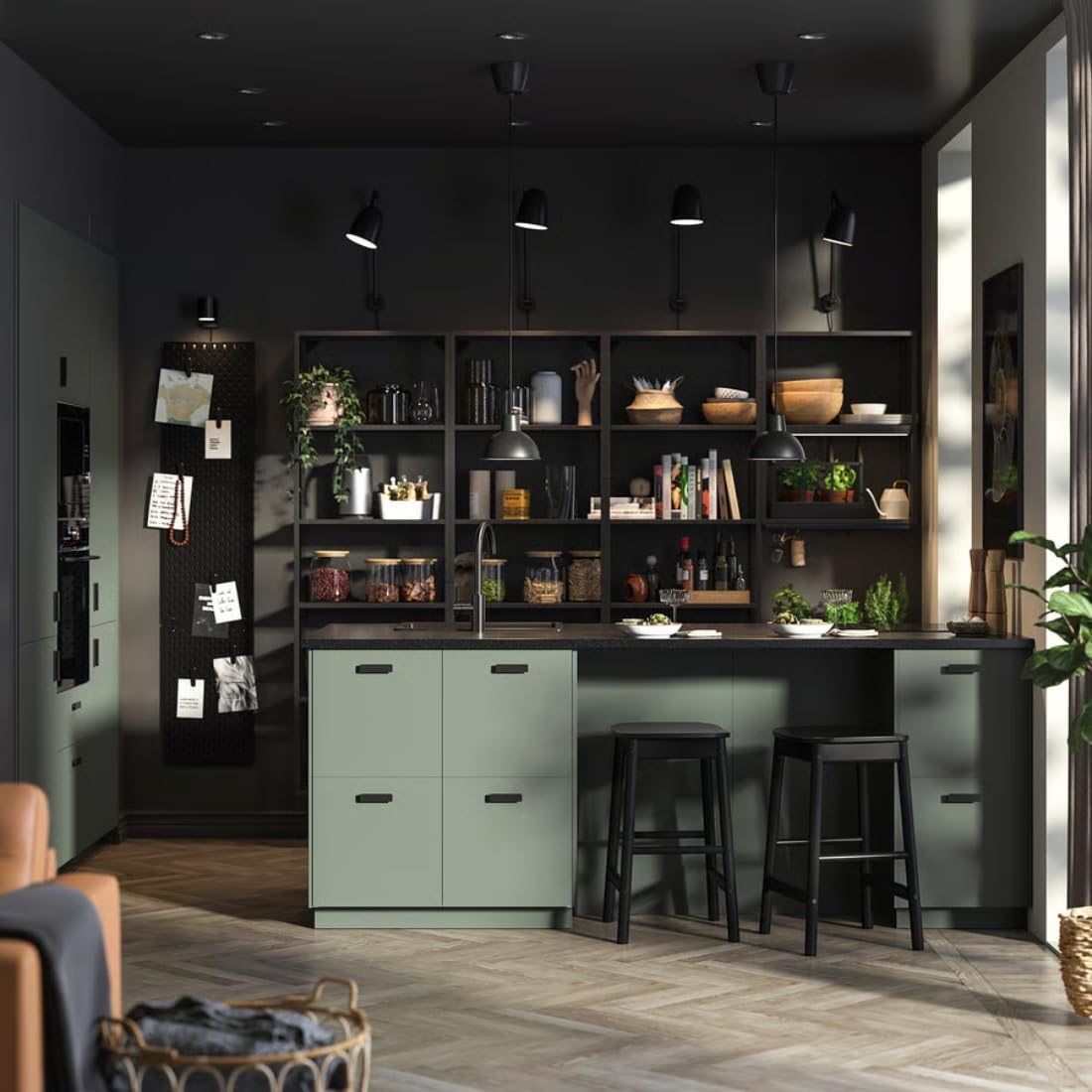 Ikea NICKEBO Cabinet Door, Matt Grey-Green, 60x60 cm 1