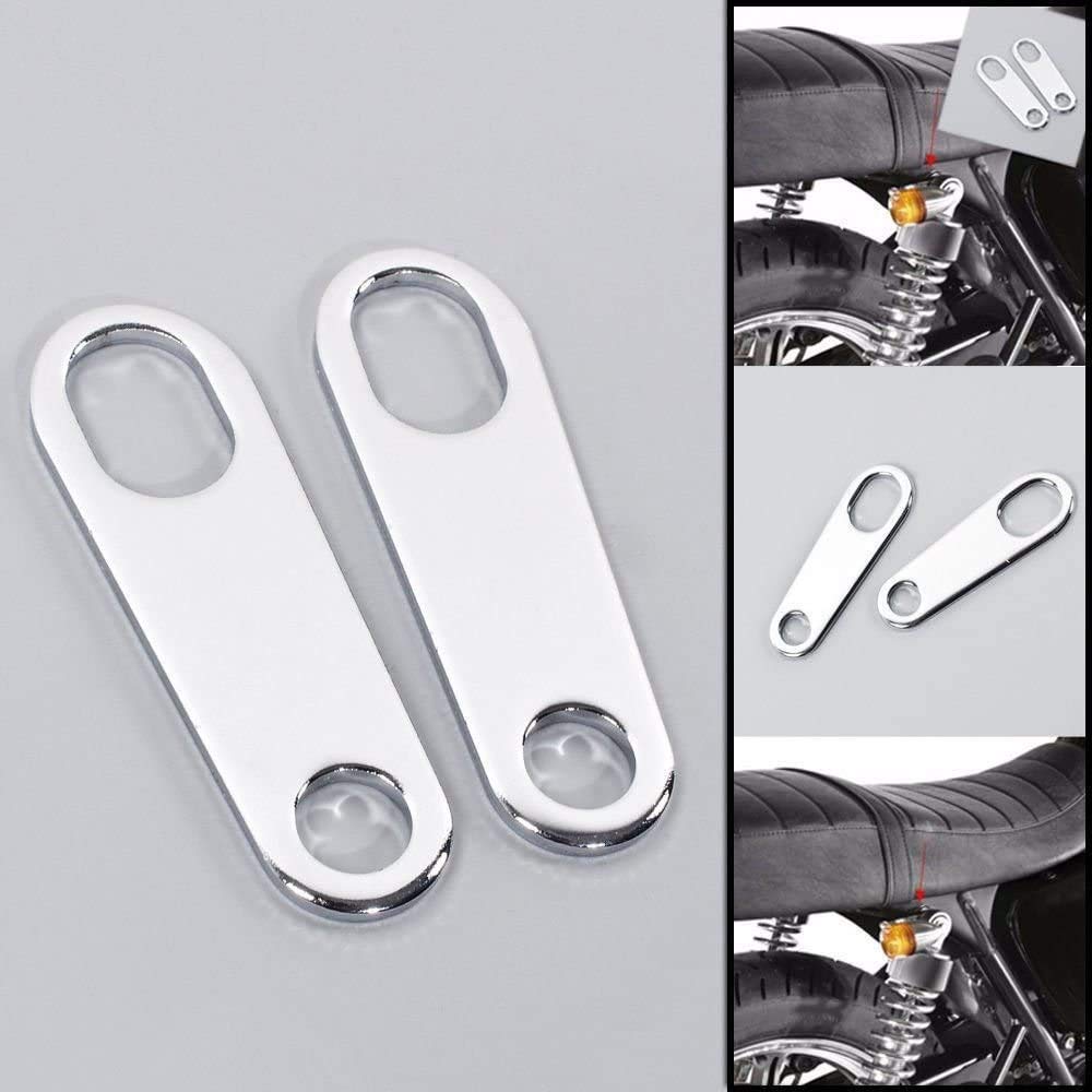 POFET Staffe ammortizzatori per supporto indicatori di direzione posteriori per moto Harley - Argento