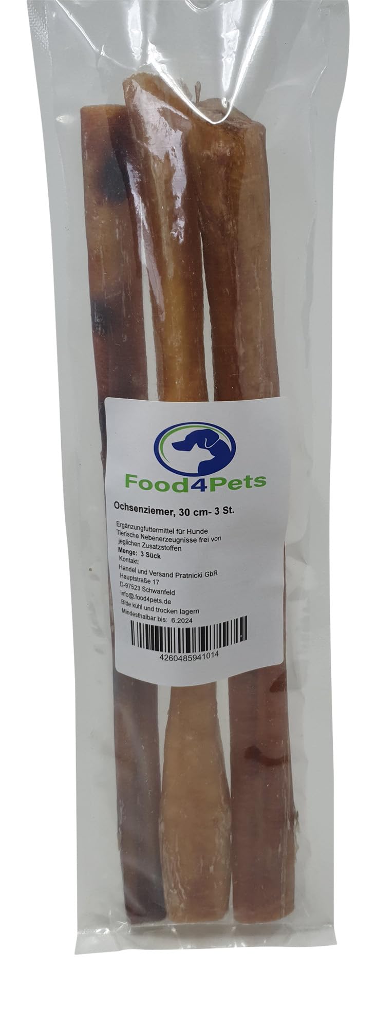 Snack Nerf De Bœuf Pour Chien - 8 Pièces De 12cm, 100% Naturel, Pour Dentition Et Anti-stress