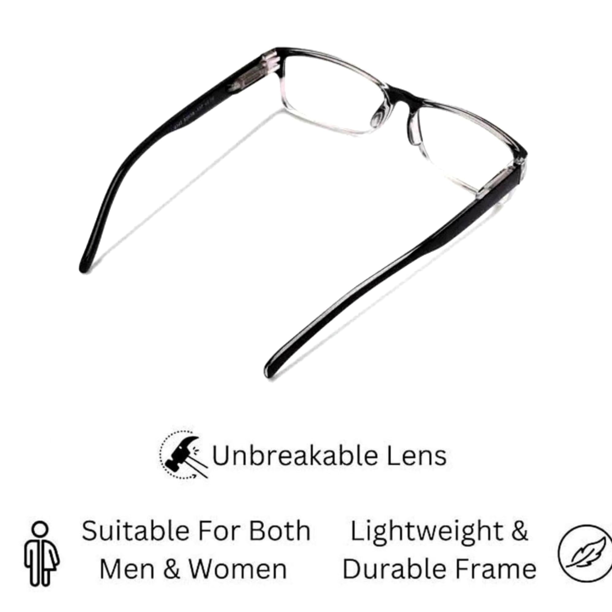 Reading Glasses Combo (Pack of 2) for Men & Women | Full-Rim Spring Temple Glasses for All Face Shapes | Comfortable & Natural Look.+1.00 +1.25 +1.50 +1.75 +2.00 +2.25 +2.50 +2.75 +3.00 (+2.00) 4