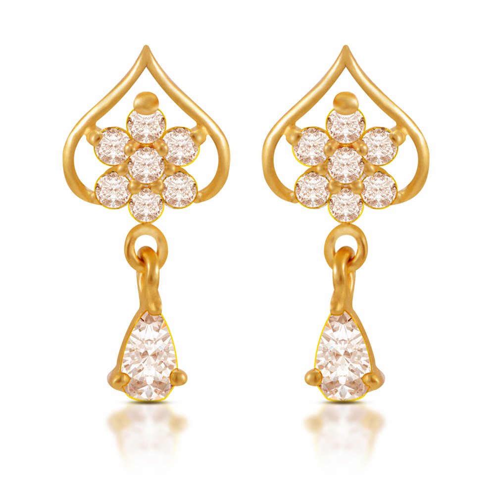 Impress Collection 22k Yellow Gold Stud Earrings for Women-image-36