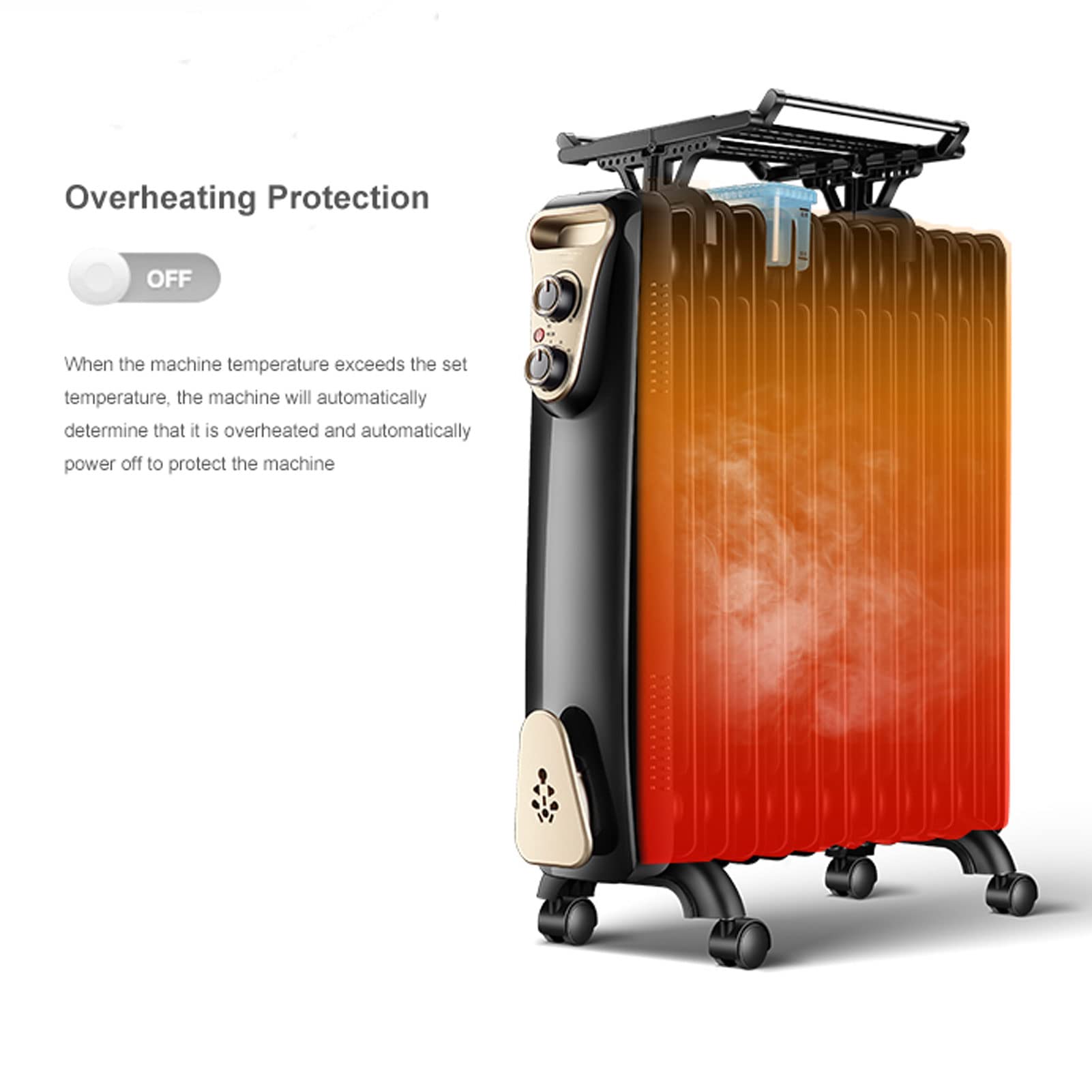 Oil Filled Radiator Heater, Portable Electric Heater - 3 Power Settings,  Built-in Thermostat, Thermal Safety Cut off : Amazon.co.uk: DIY u0026 Tools