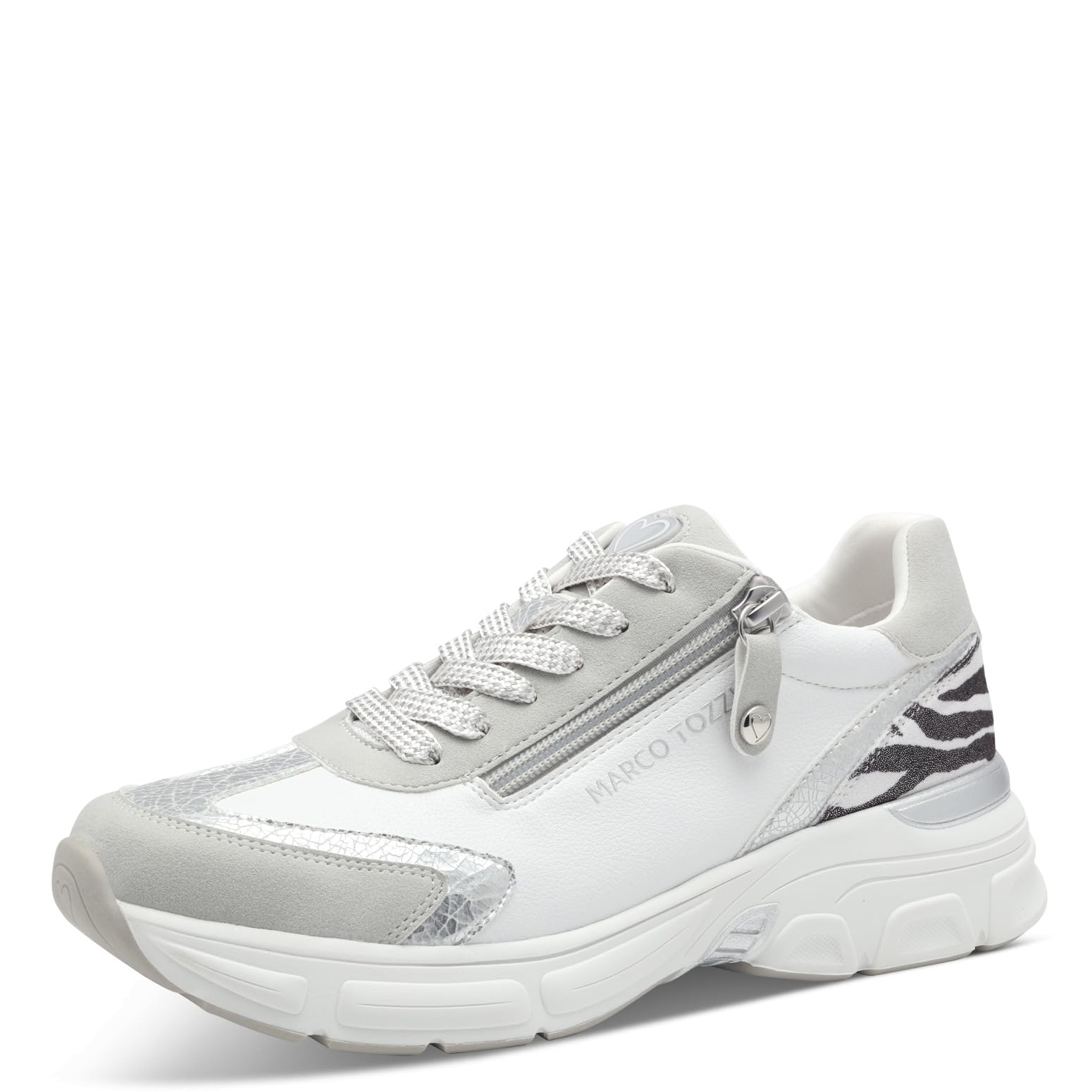 MARCO TOZZI Women's 2-23763-44 Sneaker, White Comb, 3.5 UK