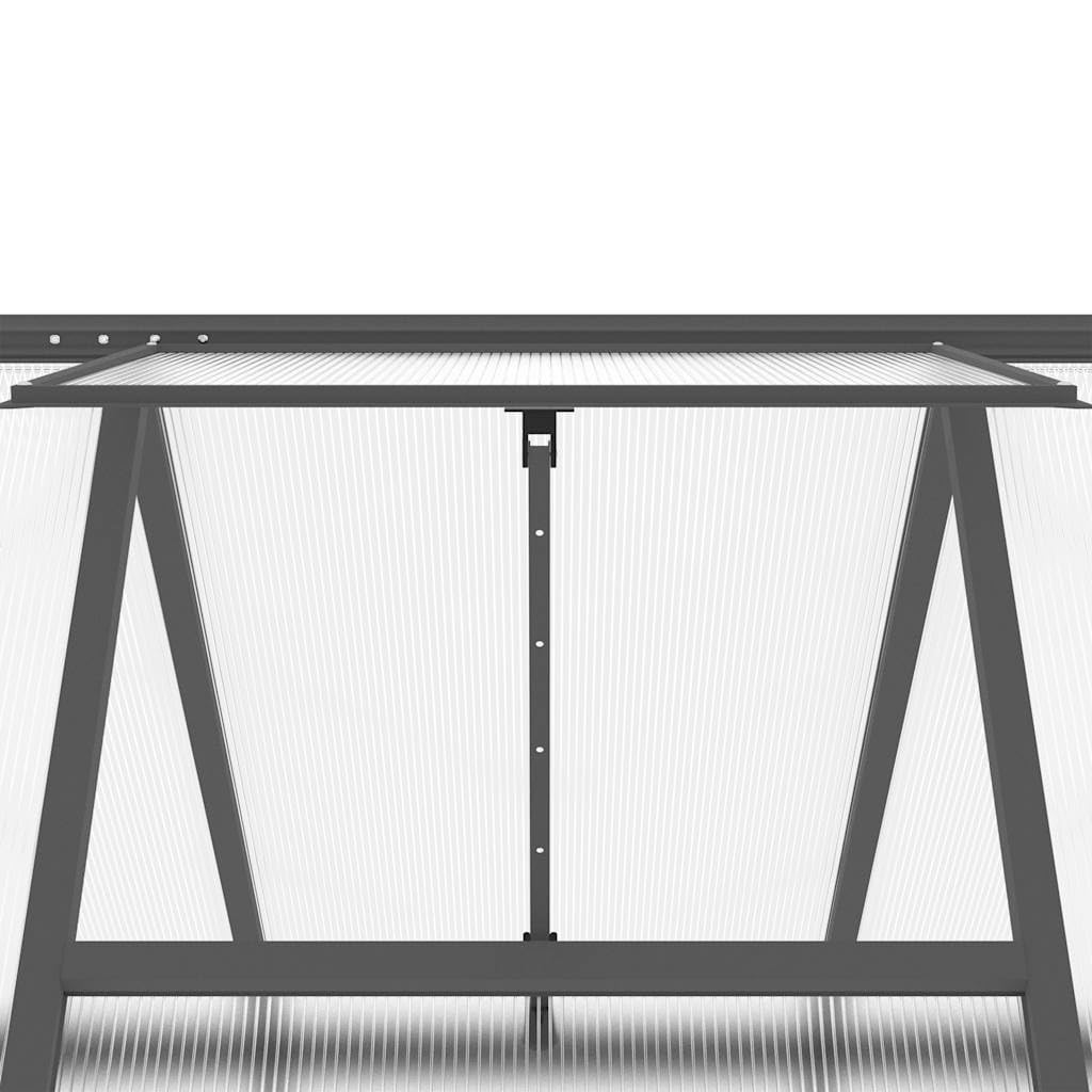 Aluminiowa szklarnia ogrodowa z podstawą antracytową 169 x 169 x 195 cm