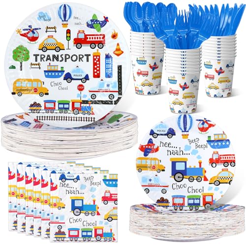 Transportation Party Supplies for 20 Guests, Transportation Birthday Party Supplies