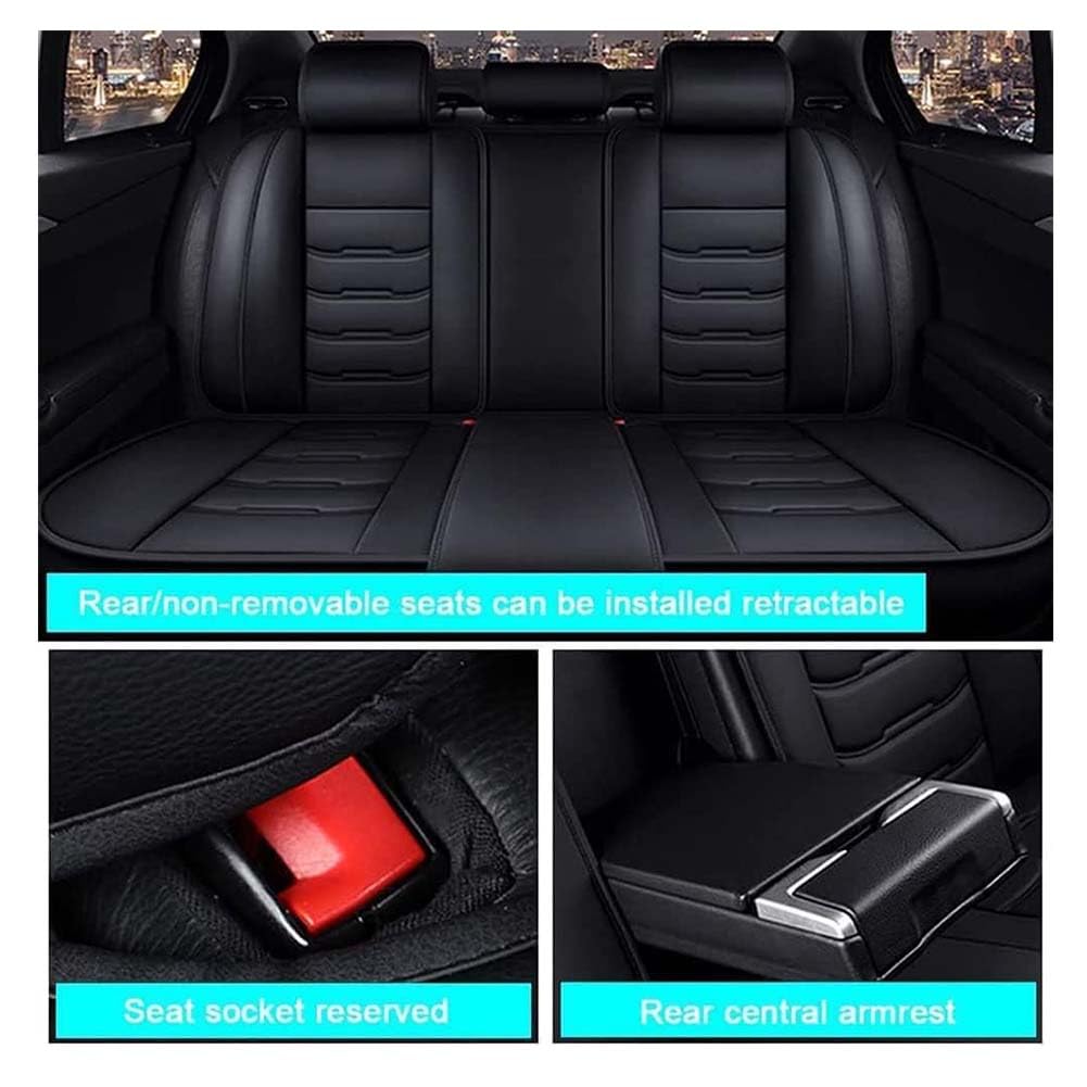 Autostoelhoezen Volledige Set Geschikt Voor VW Tiguan 2018-2023, Volledige Dekking Kunstleren Hoezen Anti-Fouling Interieuraccessoires,A/Beige