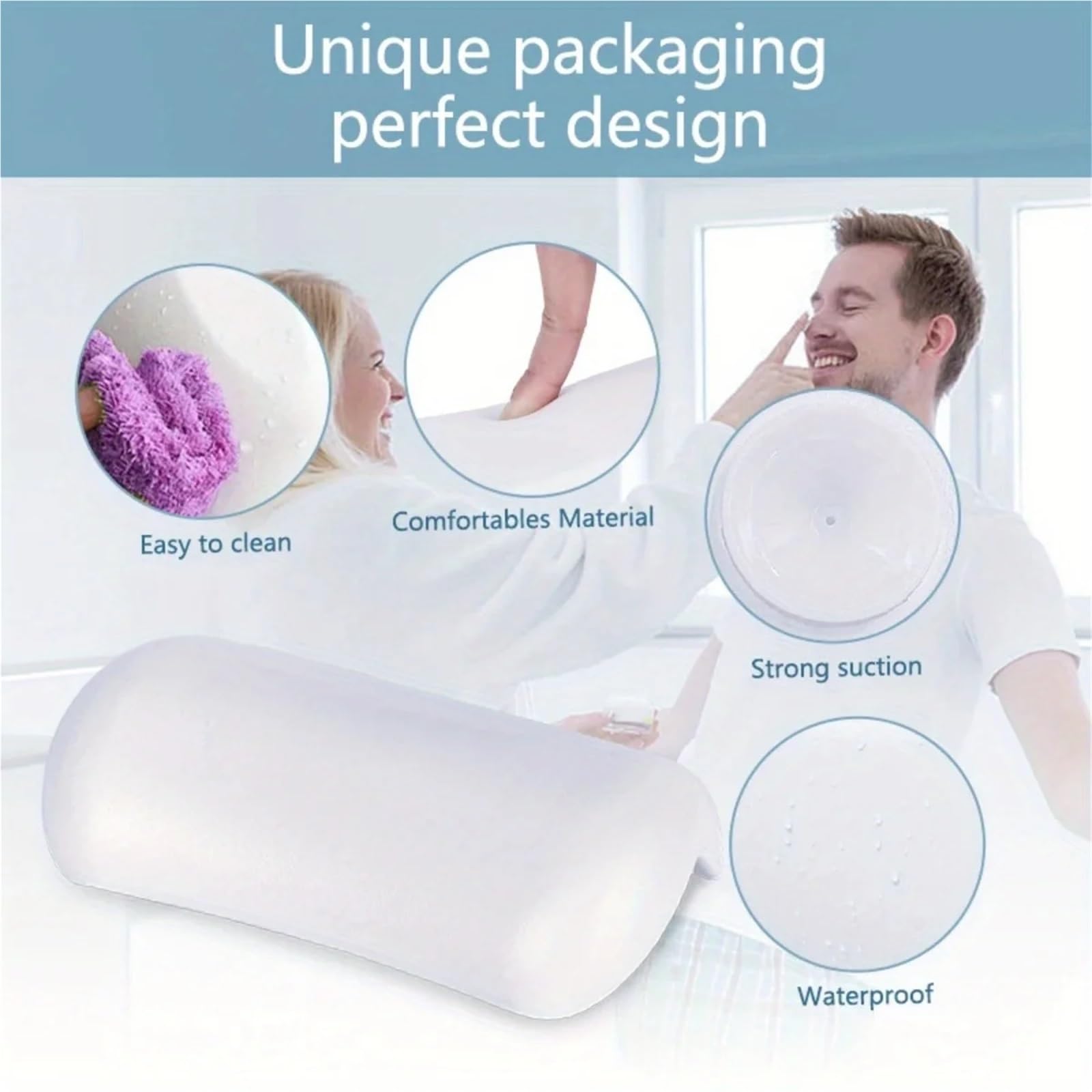 Cuscino Vasca Da Bagno Cuscino poggiatesta for vasca da bagno antiscivolo Cuscini impermeabili con ventose facili pulire for il