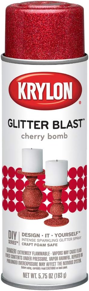 Krylon K03806A00 Glitter Blast Glitter Spray Paint for Craft Projects, Cherry Bomb Red, 5.75 oz : Arts, Crafts & Sewing