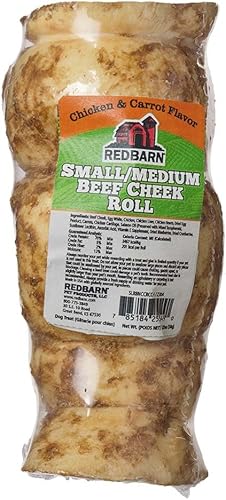 Miniatura 2 de Redbarn Pet Products Rollos de mejillas de res totalmente naturales para perros, mejillas de vaca sin granos, ricos en colágeno, disponibles en