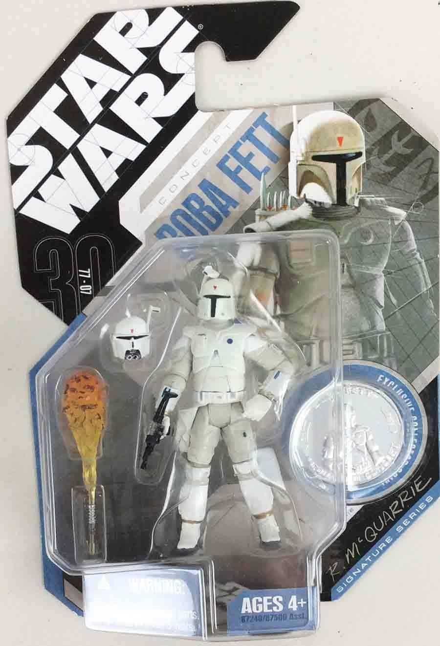 Star Wars 30th Anniversary McQuarrie Concept BOBA FETT Action Figure with Plastic Coin #15 (Coin color will vary)