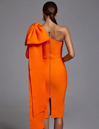Midi One Shoulder Dress Glamorous Cape Bodycon Dress Stunning Prom Dress