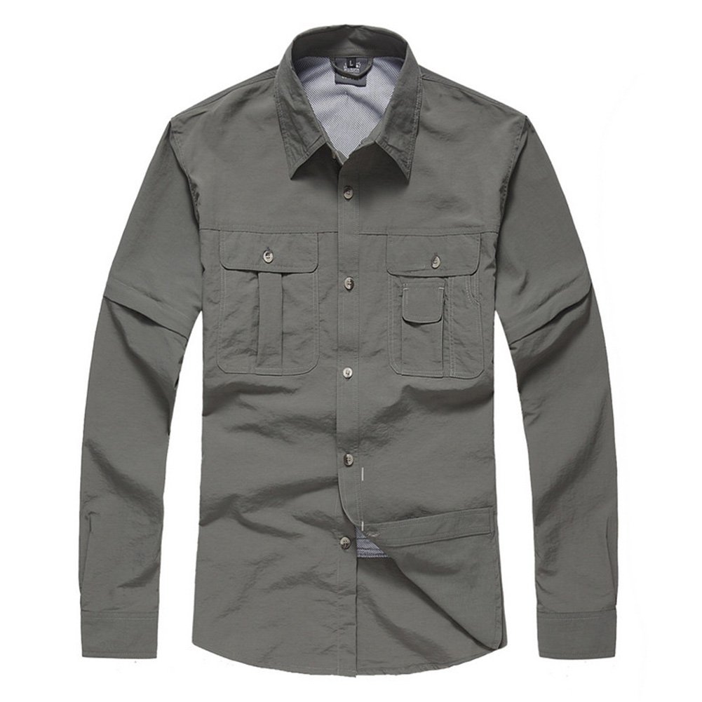 Uomo Outdoor Sport assorbente rimovibile traspirante manica corta camicia + pantaloni assorbente traspirante ad asciugatura rapida per il tempo libero Set, verde, 3XL