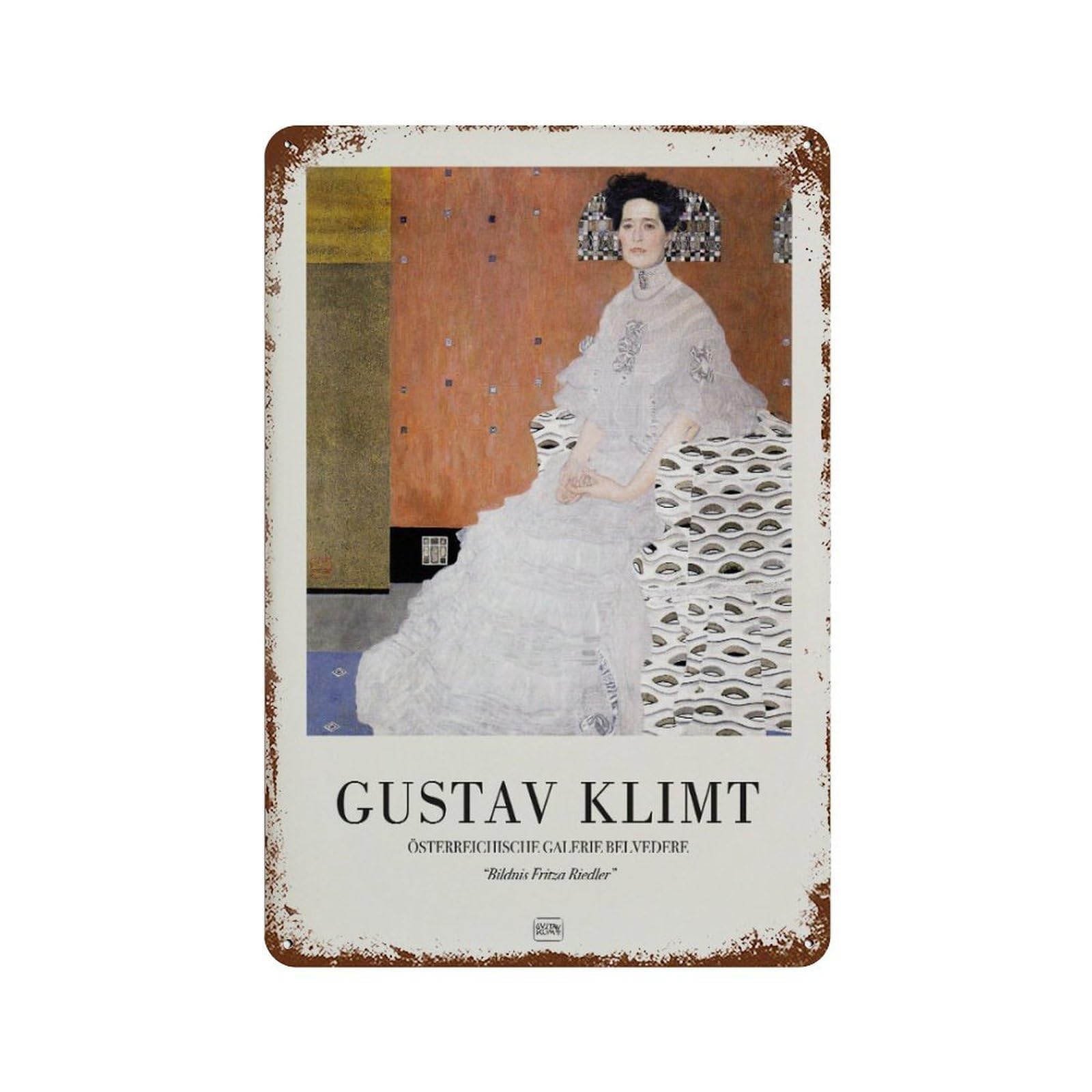 xiaoxiaoshen Gustav Klimt Portrait Nouveau Decor Wall Decor Art Metal Tin Poster Modern Home Decor Art Home Bar Shop Decorations Vintage Sign 30x20cm