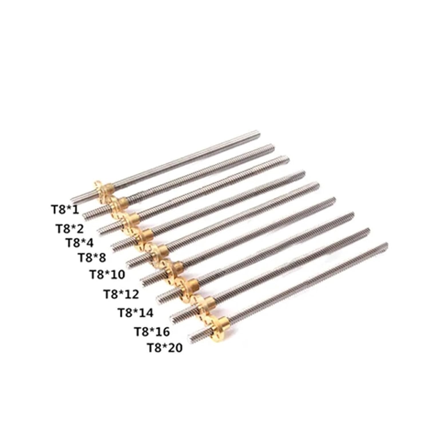 Linear Motion Ball Screw Machine Parts 2pcs T8*16 Large Lead Trapezoidal Screw Nut Length 100mm-1200mm Stepper Motor Machines Parts(750mm)