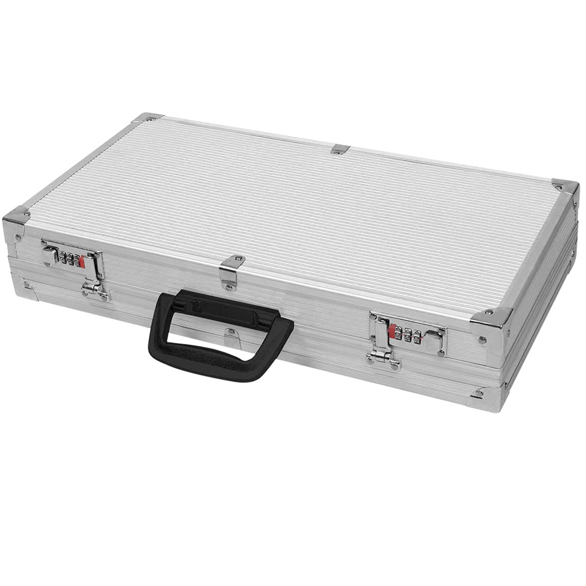 COSTWAY Custodia Dura in Alluminio per Armi, Valigetta per Pistole e Fucili con Serratura, 47 x 25 x 8,3 cm