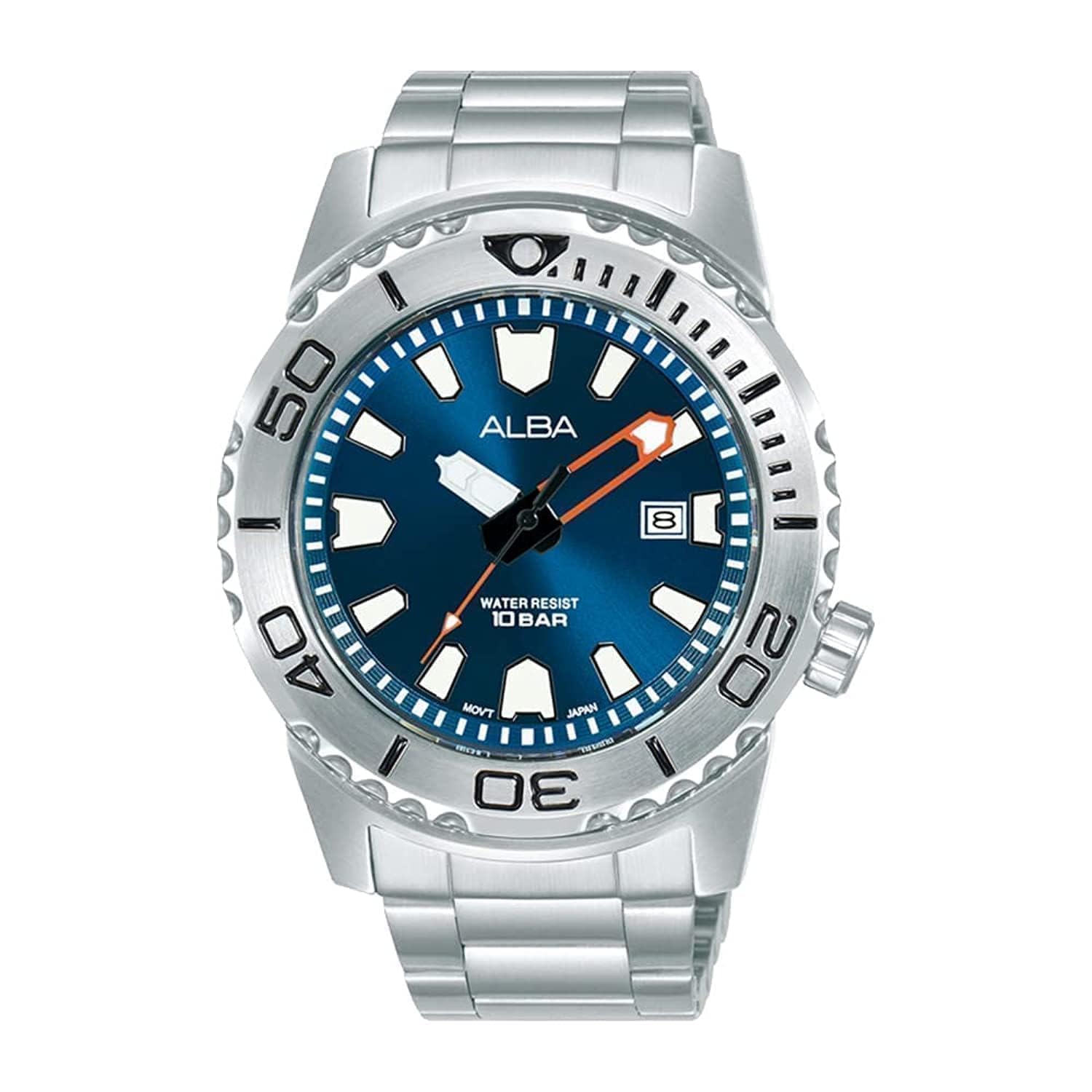 Alba Stainless Steel Analog Blue Dial Silver Strap Mens Watch-Ag8M07X1 (B0B15JP2Y5) Amazon Price History, Amazon Price Tracker
