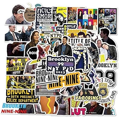 Pinicecore 50pcs Stickers Brooklyn Nine-nine Variety Vinyl Waterproof Car Sticker Motorcycle Bicycle Luggage Decal Graffiti Patches Skateboard Stickers for Laptop Stickers Cover