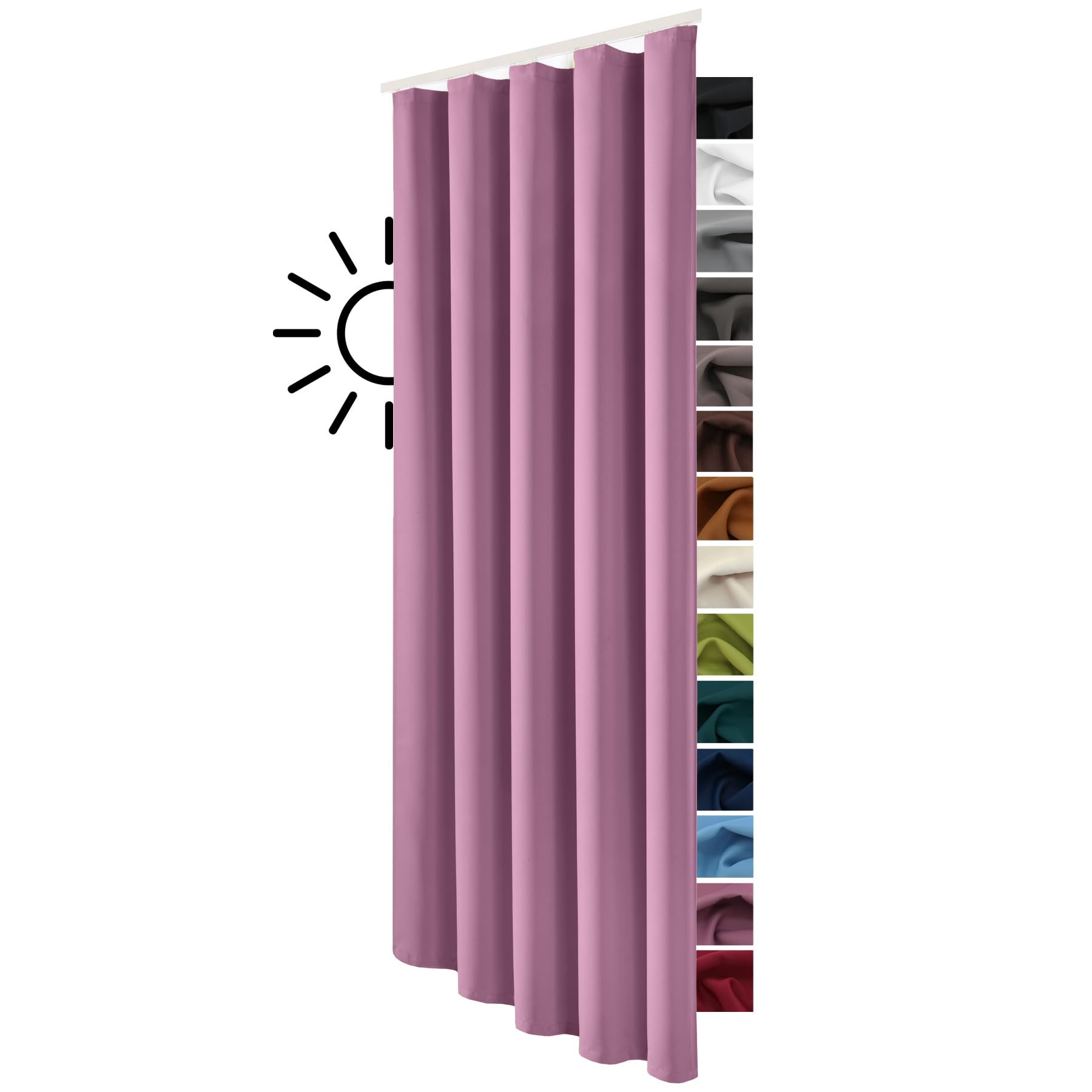Verdunklungsvorhang Typ139 in Mauve-Aubergine, 245 × 135 cm