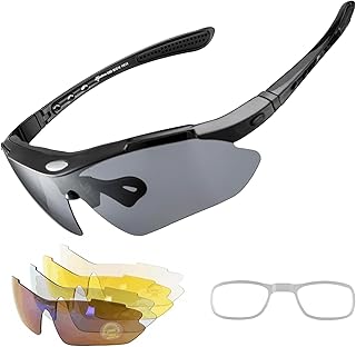 ROCKBROS Óculos de sol esportivos polarizados com proteção UV para atividades ao ar livre
