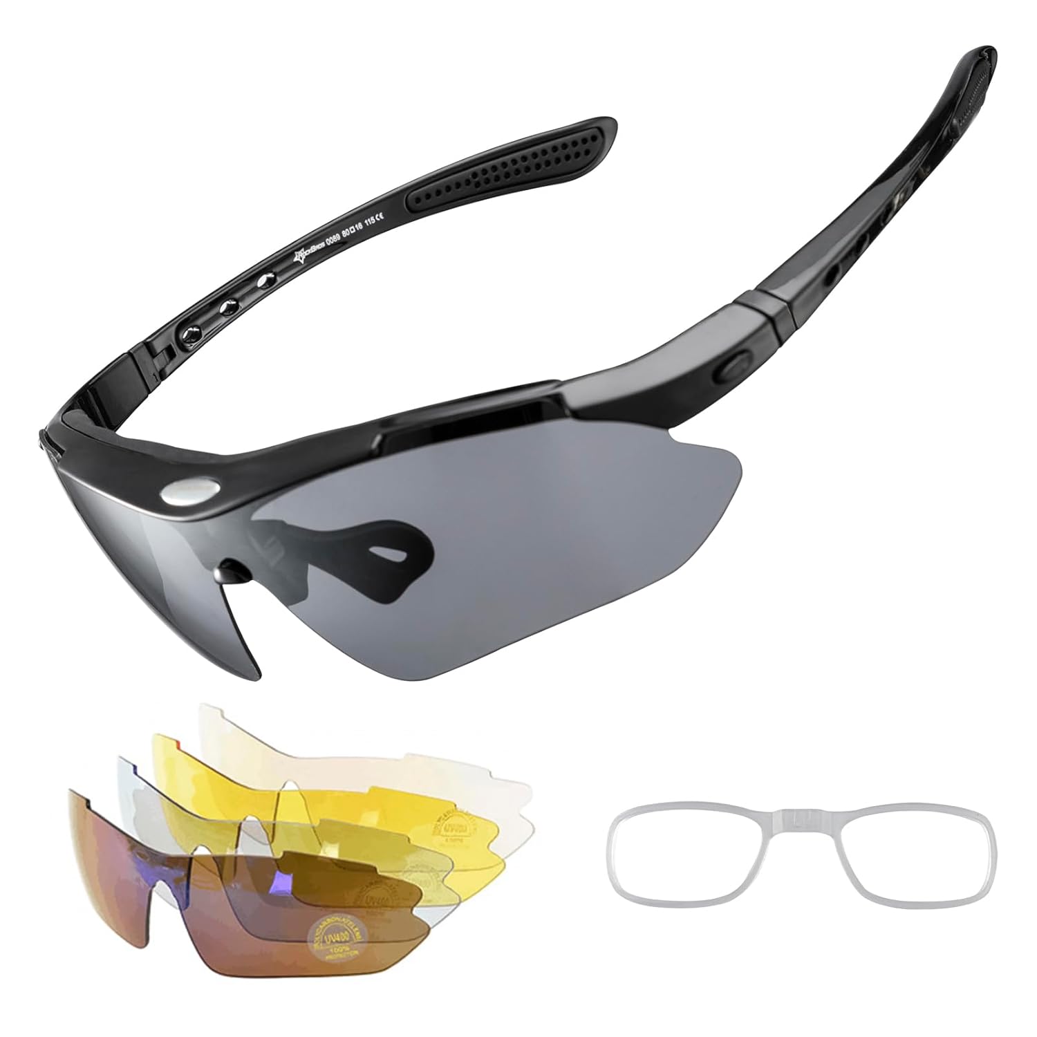 ROCKBROS Óculos de sol esportivos polarizados com proteção UV para atividades ao ar livre