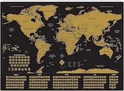 Mapa Mundi Raspadinha C/Bandeiras 50x70 cm