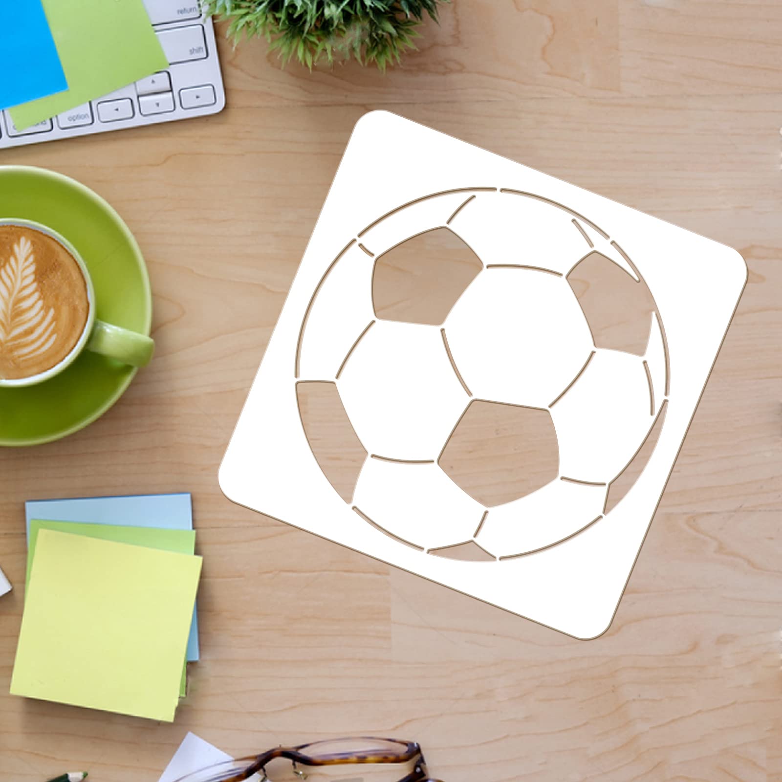 Football Field Stencil - 8.3x11.7 Inch Reusable Template For Painting Yard Lines