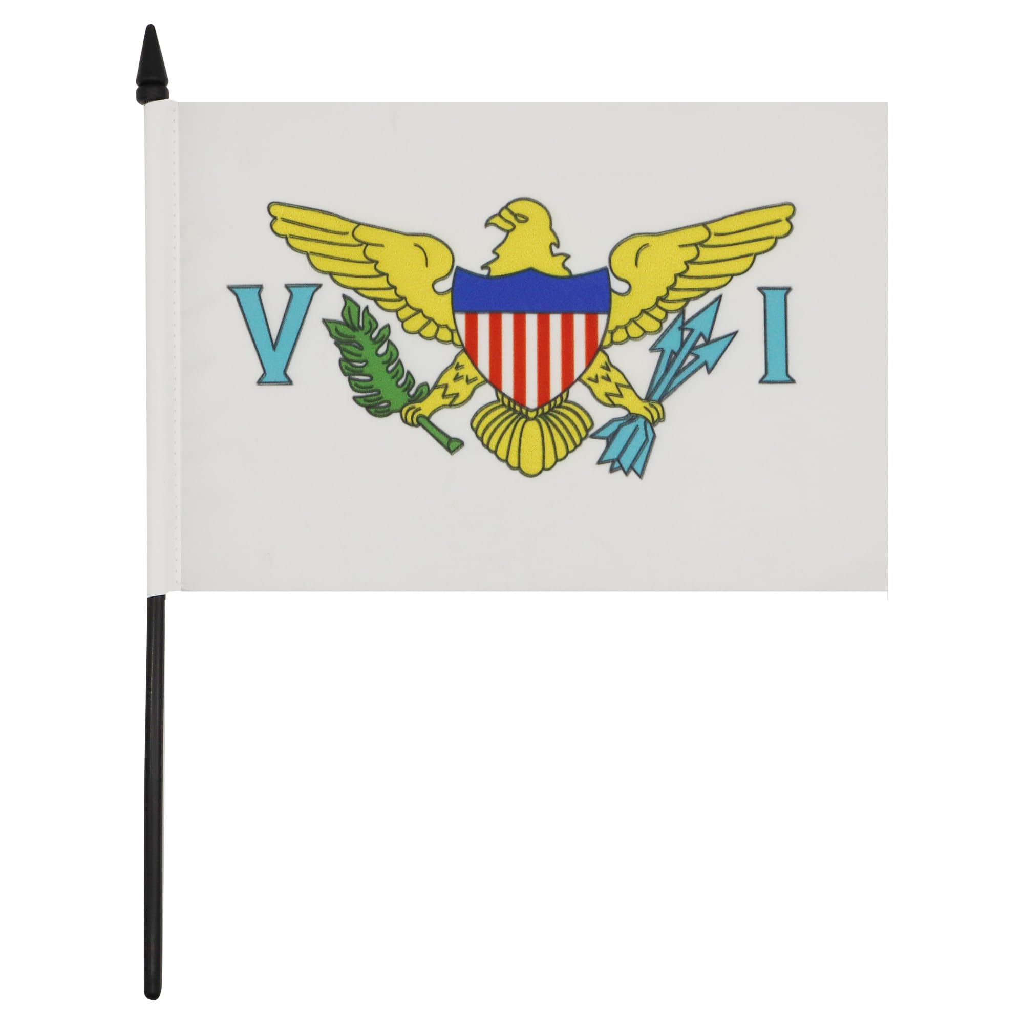 AZ FLAG Virgin Islands of the United States Table Flag 5'' x 8'', Virgin Islander Office Decoration 100% Polyester 21 x 14 cm - Image 2